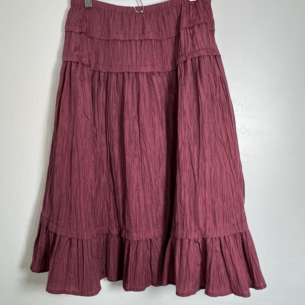 Sundance Tiered Pull On Boho Skirt Pink Mauve Size Small